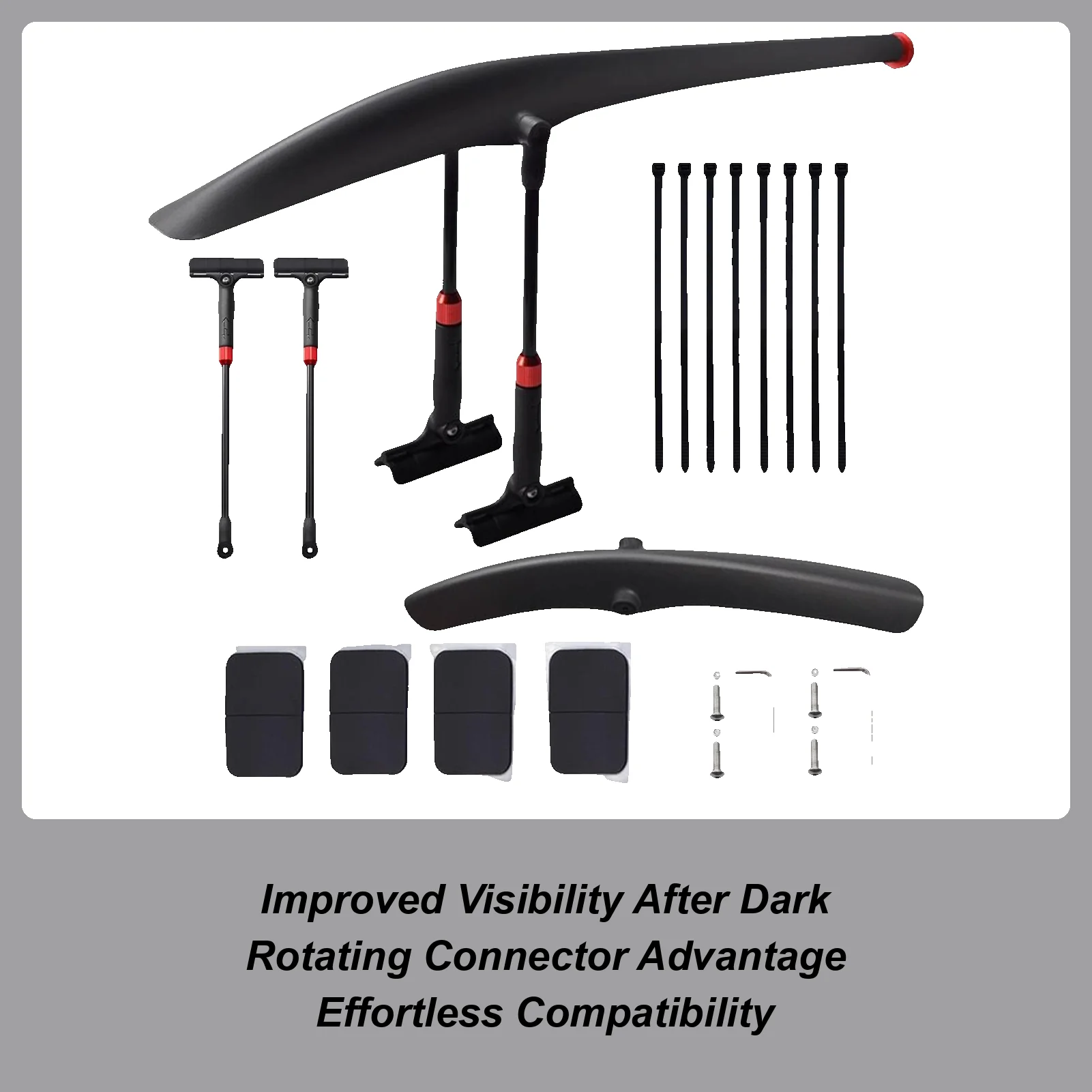 

Cycling Mud Guard Adjustable Extension Rod Safe Accessories Bike Fenders Kit For Road Commute Trail Riding Rainy Muddy Biking