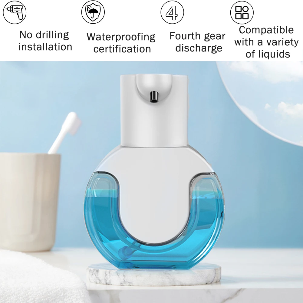 420ml USB Rechargeable Soap Dispenser IPX5 Waterproof Detergent Electric Hotel ABS Plastic Foaming Shampoo Infrared Induction