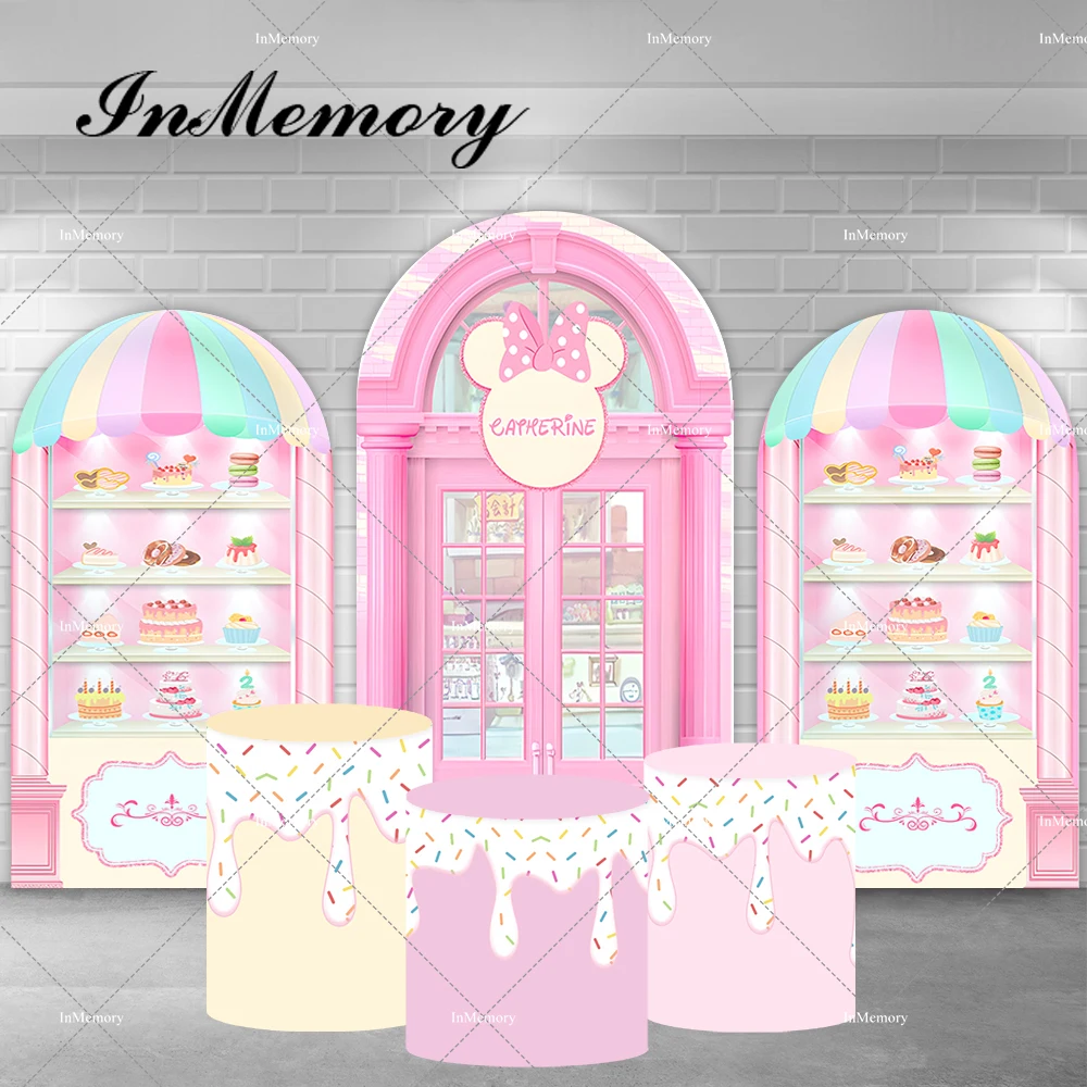 Minnie Girls Contexto, Sorvete, Candy Shop Arch, Baby Shower recém-nascido, Birthday Party Fundos, Bolo Sobremesa Table Banner