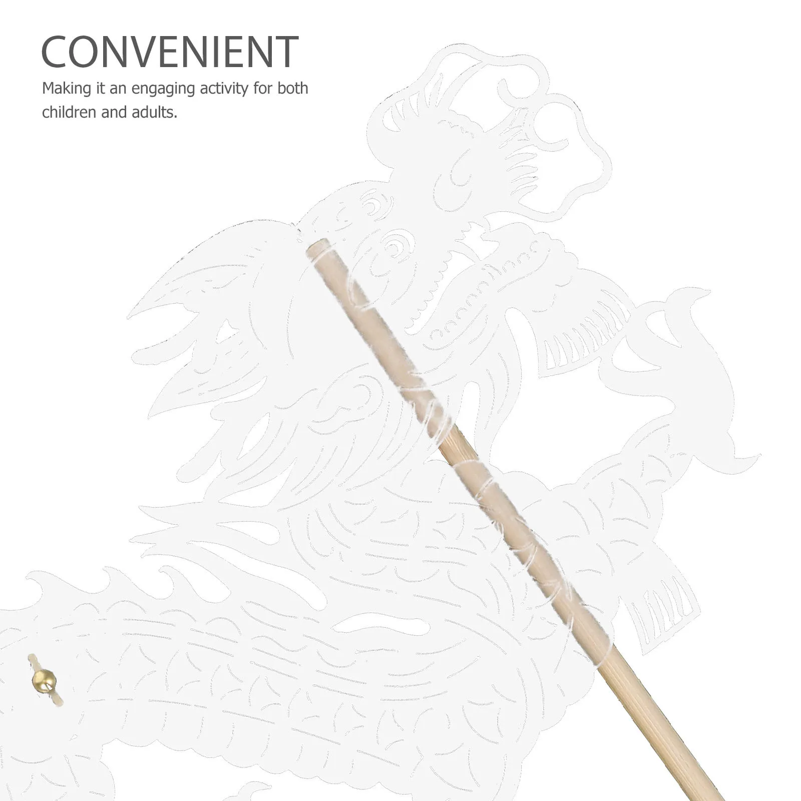 หุ่นมือมังกรจีนแบบดั้งเดิม ชุดทำเองสำหรับการแสดงเงา ตกแต่งงานเทศกาล ฉลองเฉลิมฉลอง สร้างเสริมการเรียนรู้วัฒนธรรม