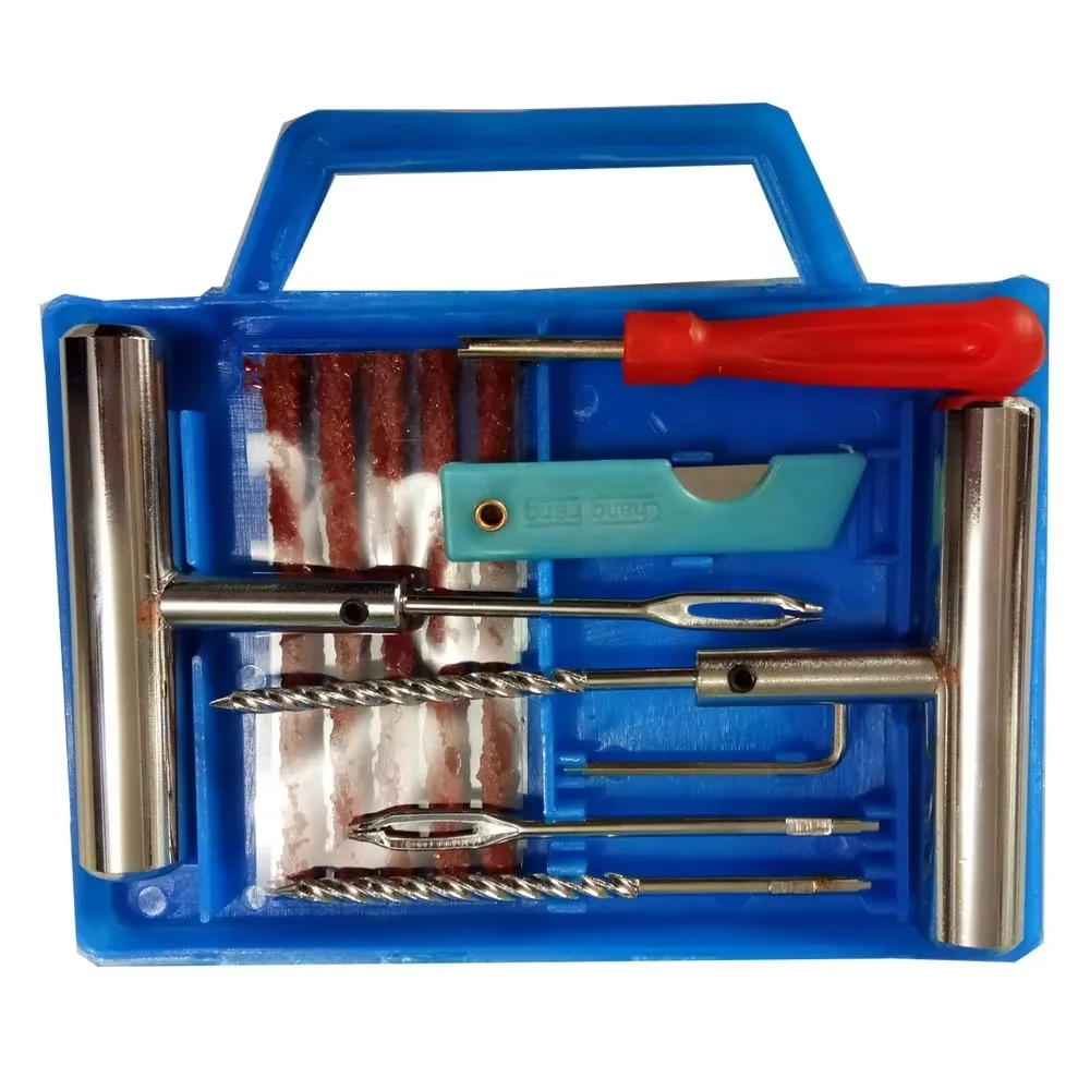 Heavy Duty Tire Plug Kit - All-in-One Universal Tire Repair Kit with Plugs, Professional Tools for Tubeless Tyre Flats for Cars