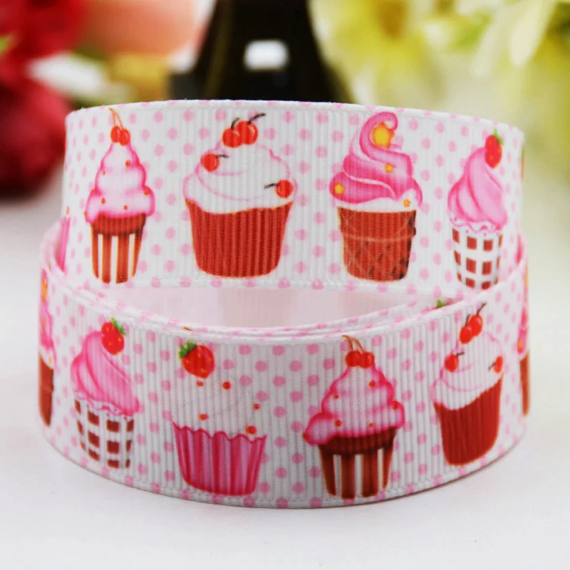 22mm 25mm 38mm 75mm Dessert & Candy cartoon printed Grosgrain Ribbon party decoration 10 Yards satin ribbons