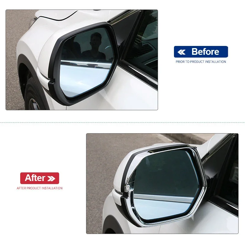 For Honda CRV CR-V 2017 2018 2019 2020 2021 2022 Hybrid ABS Car Rearview Side Mirror Rainproof Shell Cover Eyebrow Trim view 5