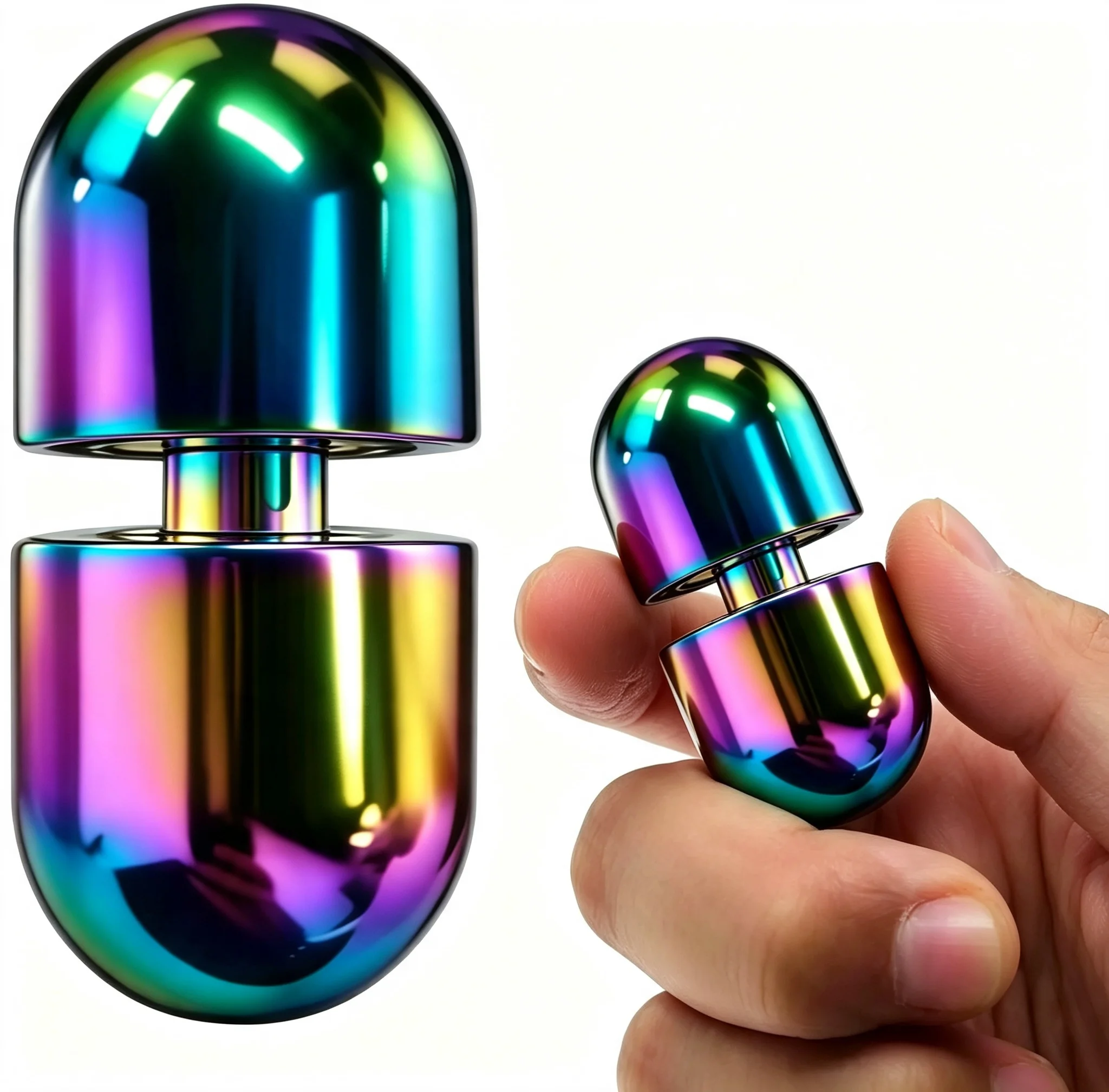 Metal Pill Fidget Spinner Toys, EDC Levitate Capsule Slider, Stress Reducing Magnetic Clicker Spinning Eggs, Sensory Toy