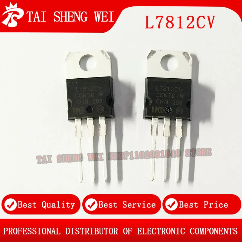 10PCS  L7812CV TO-220 L7812 LM7812 7812 1.5A 12V