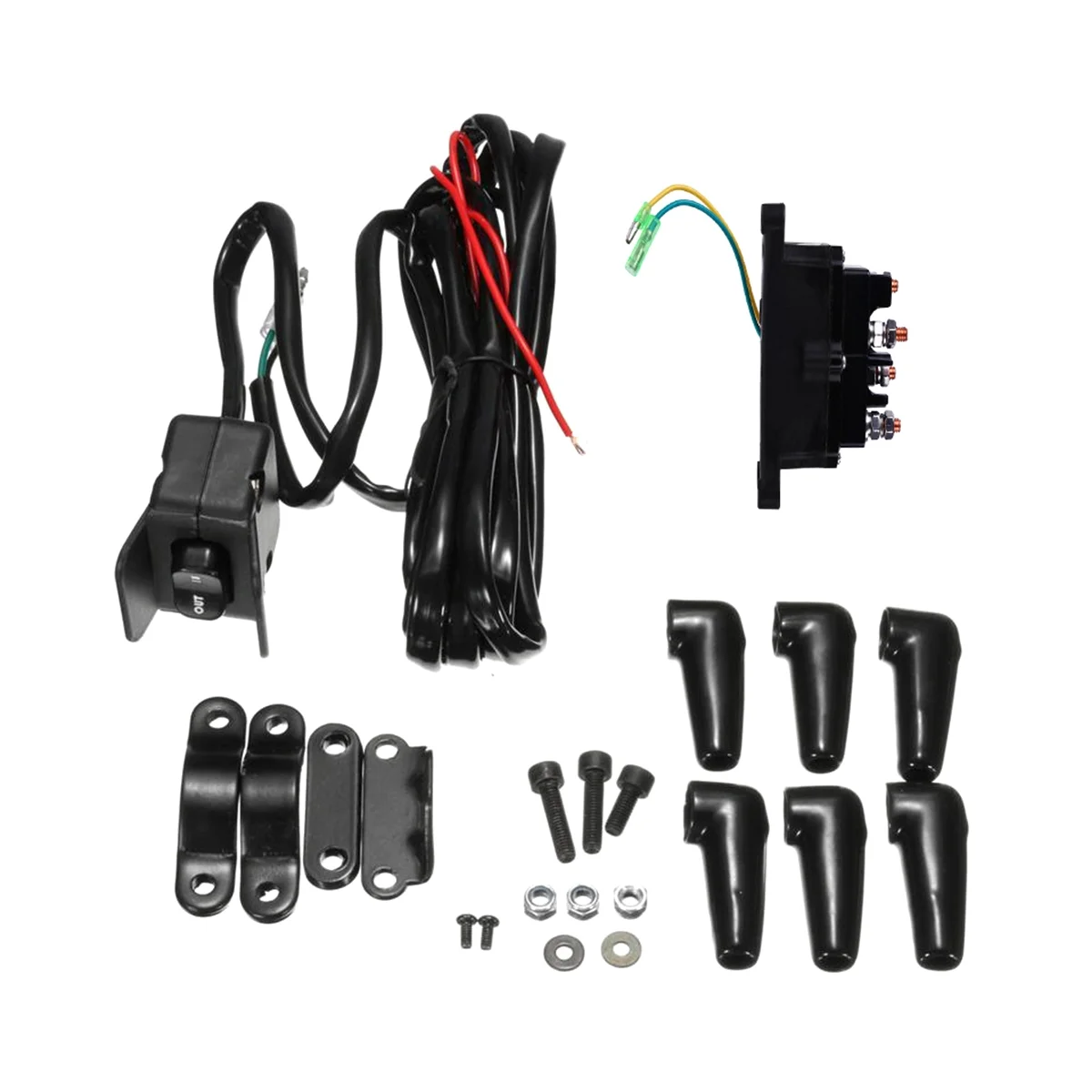 12V Solenoid Relay Contactor Winch Rocker Thumb Switch Wiring Combo Car Relais 63070 62135 74900 2875714 for ATV UTV