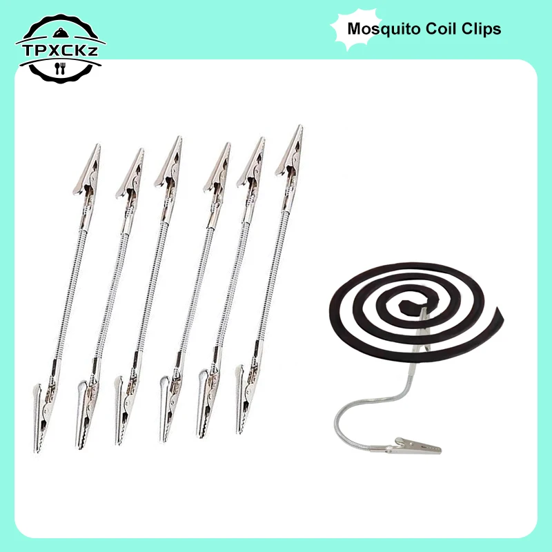3/6pc Double Ended Mosquito Coil Clip Metal Portable Broken Incense Clip Stand Mosquito Coil Rack Photo Folder Label Card Holder