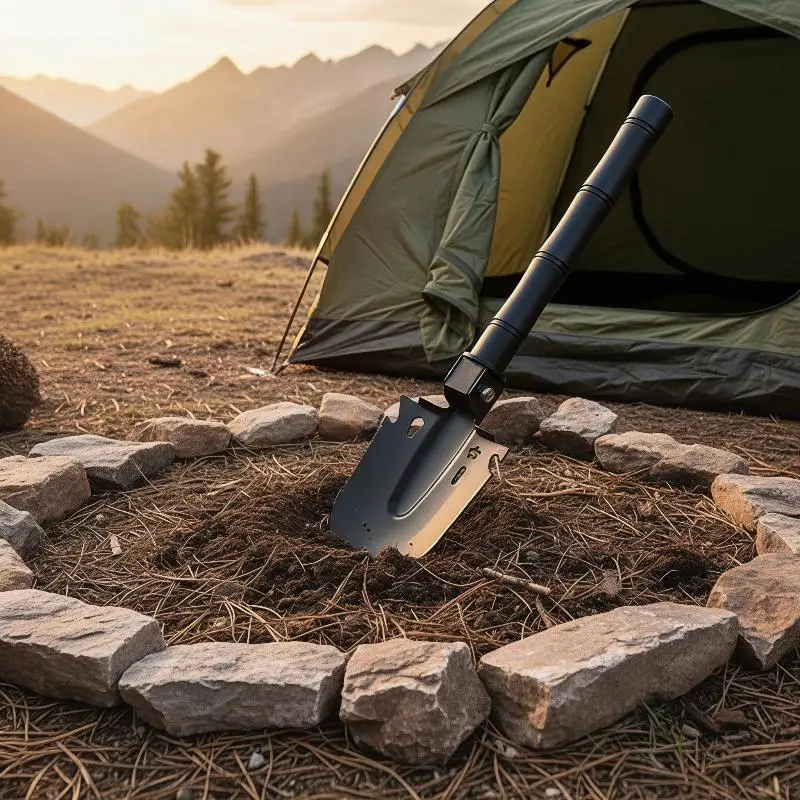 Survival Shovel Multi-Tool, Portable Engineer Shovel For Disaster Recovery,Car Emergency,Camping,Digging,and Gardening