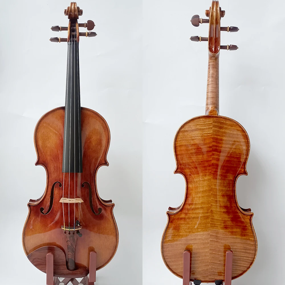 Solo level violin! Bohemian maple backboard Italian spruce Top panel 4/4 size violin professional band playing instrument set