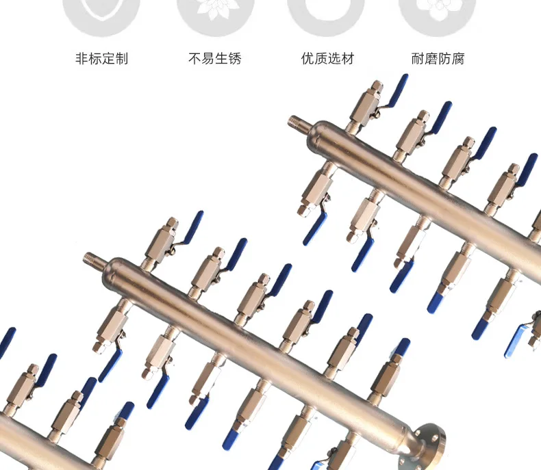 304/316L Stainless Steel Air Source Distributor Pneumatic Component Diffusion Multi-Pipe