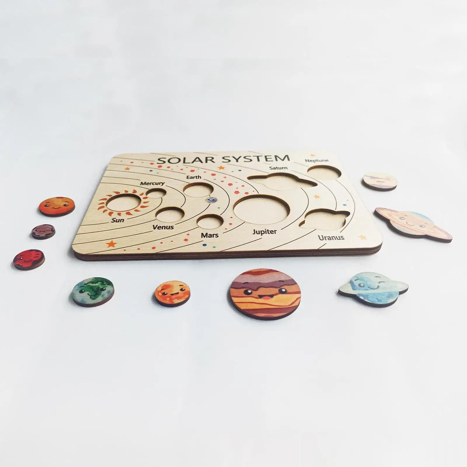 Wooden Solar System Puzzle Toddlers Planets Toy for 4 5 6 Year Old Kids Gifts