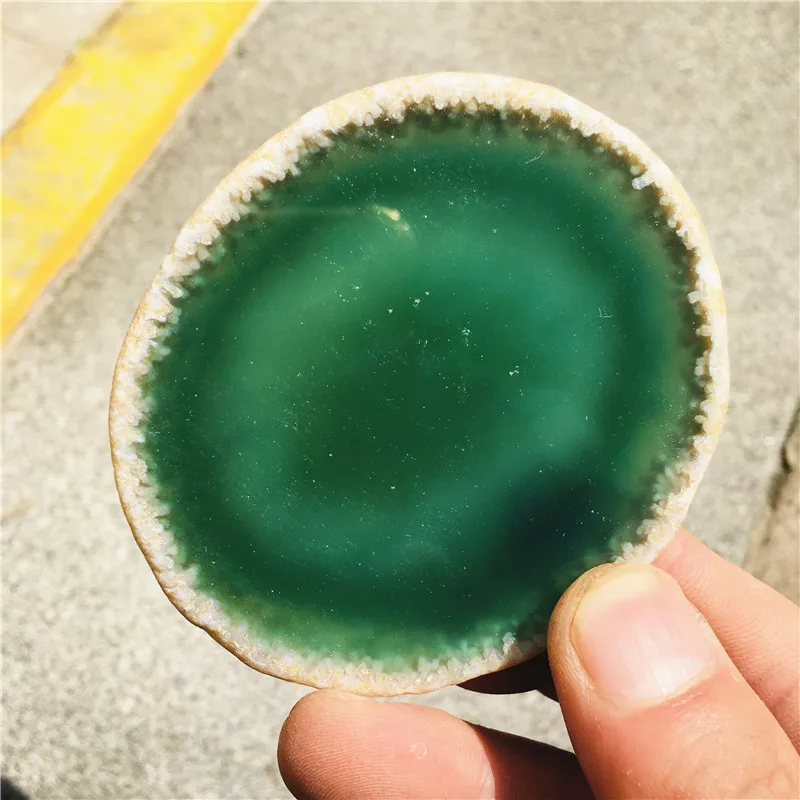 7-8cm natural agate Geode piece insulated coasters crystal board jade agate coasters with