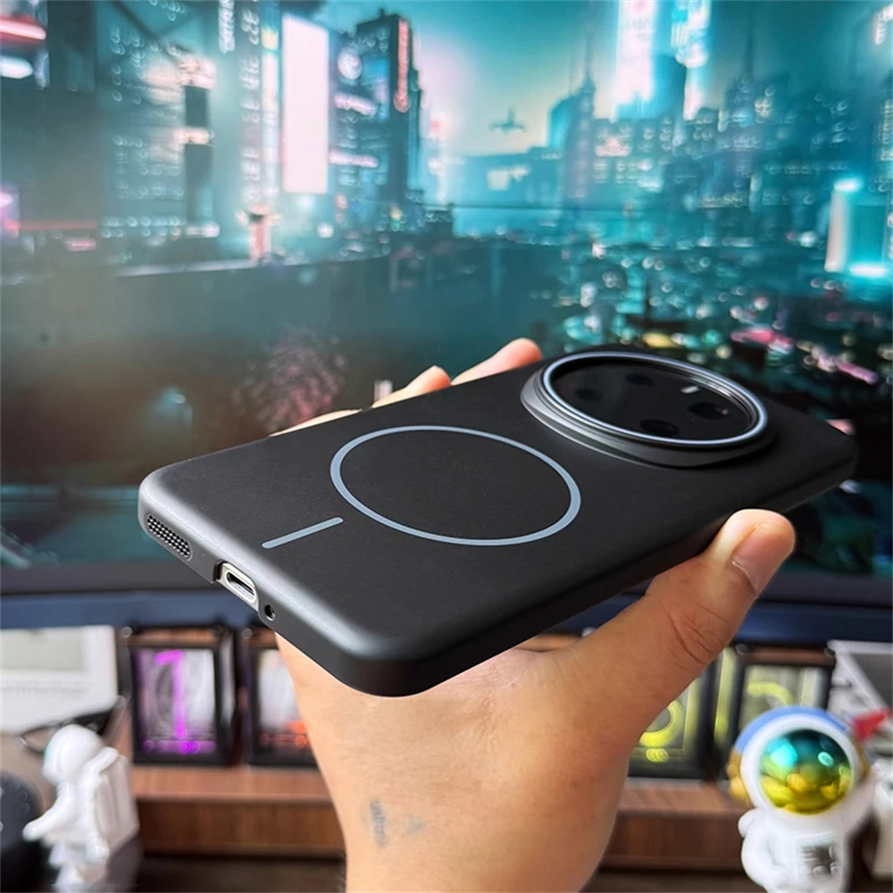 حافظة شحن لاسلكية مغناطيسية رفيعة للغاية غير لامعة لهاتف هواوي هونور ماجيك 7 برو 6 5 لايت X9a X9b X9c غطاء صلب بلون سادة #4