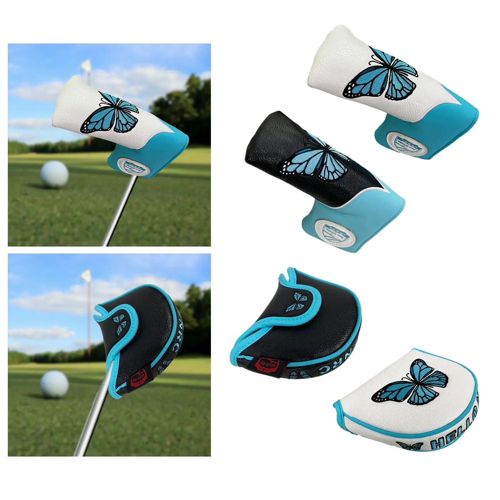 Juste de tête de putter de golf brodée en cuir PU imperméable, housse de sauna avec housse de protection, accessoires de golf, mode