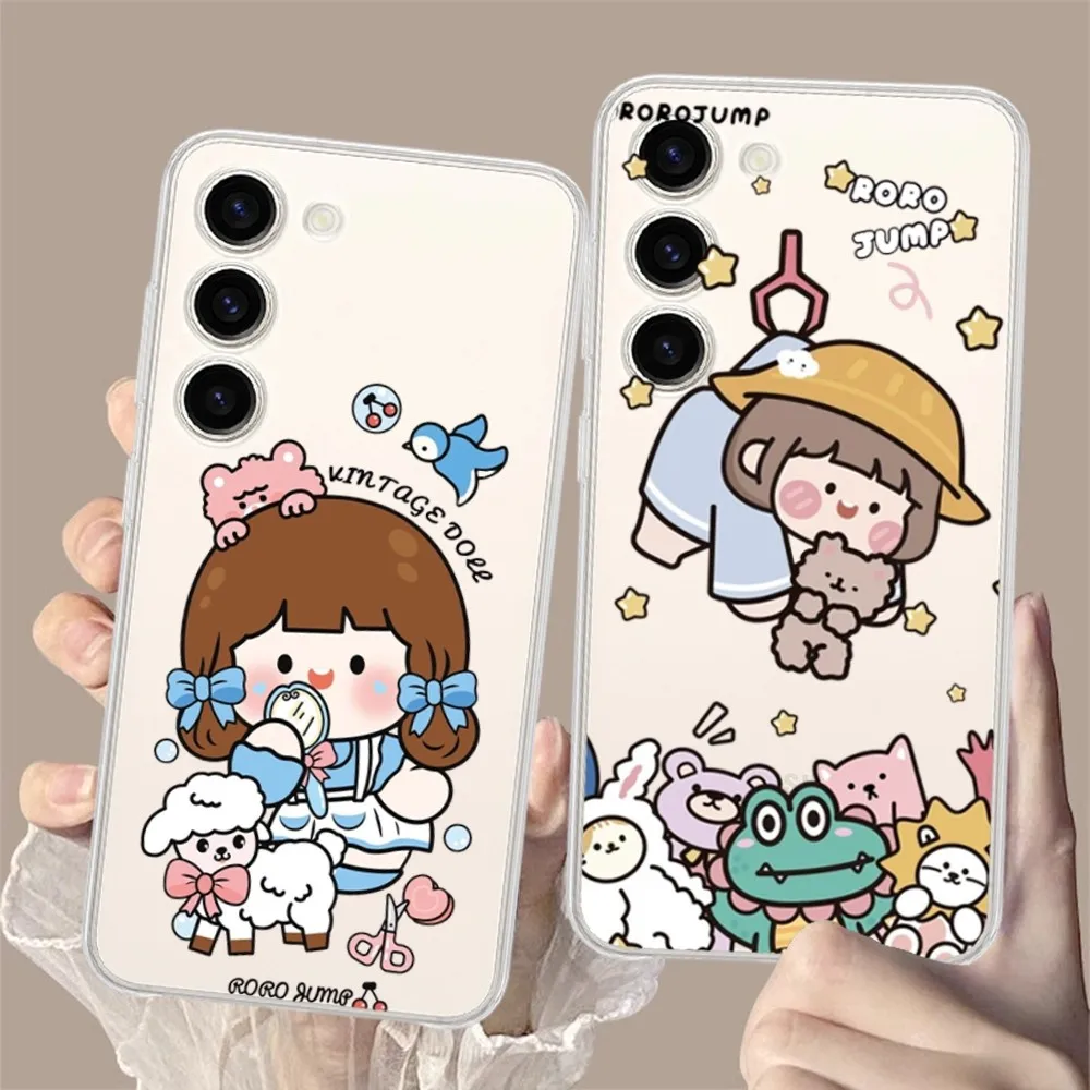 Cute Girl RoroJump Phone Case for Samsung Galaxy S8 8S G950F G950 A91 A80 A73 5G A72