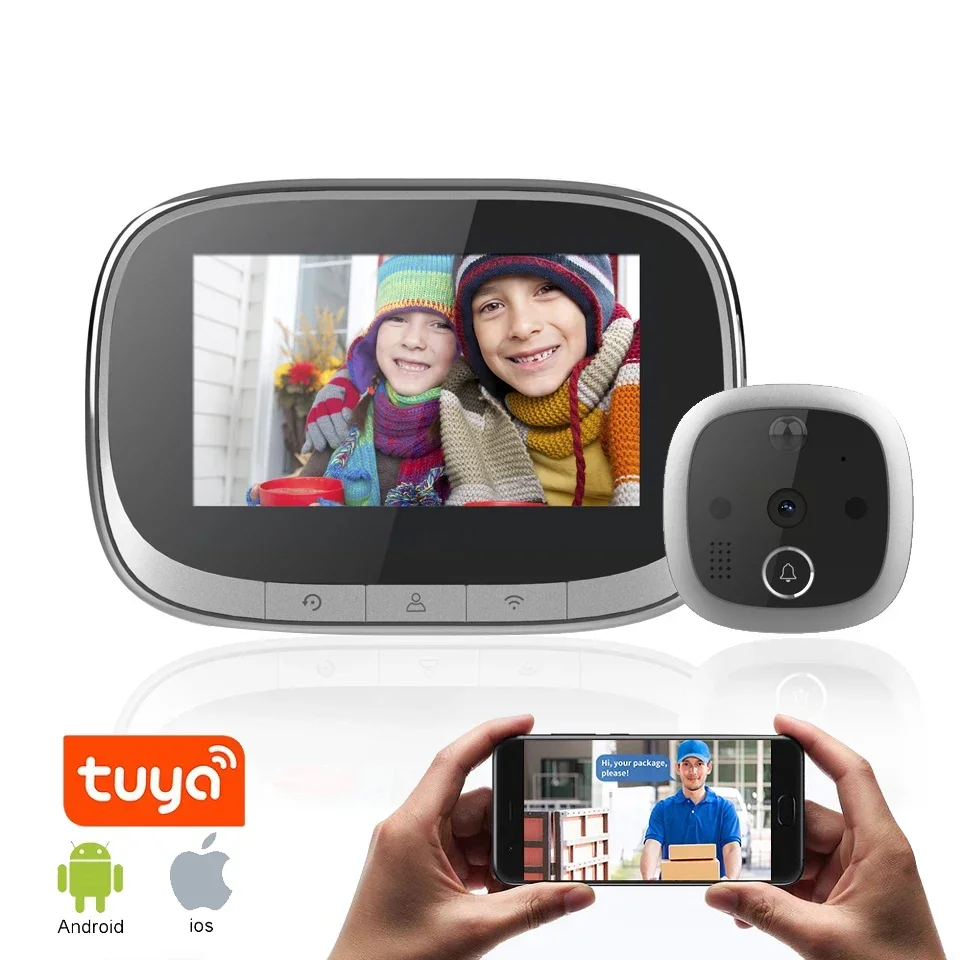 

2025New arrival smart door viewer wifi door peephole with 4.3 inch monitor