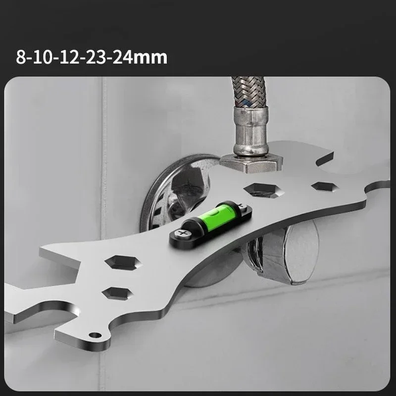 Special Wrench Tools with Level Shower Faucet Installation Bathroom Multifunctional Level Wrench Ruler Distance Measuring Tool