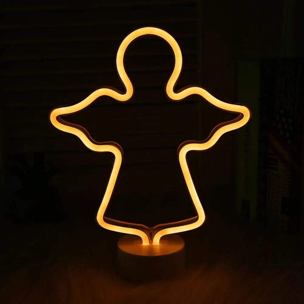 Decorative Neon Light Led Neon Light Stunning Angel Neon Sign Lamp Usb/battery Operated Mushroom Led Light for Non-glaring