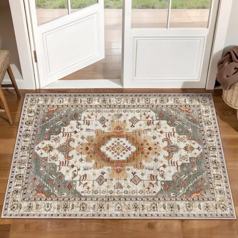Ethnic Style Small Carpet Bohemian Retro Style Living Room Decoration Bedroom Bathroom Kitchen Entrance Door Mat Household Rug