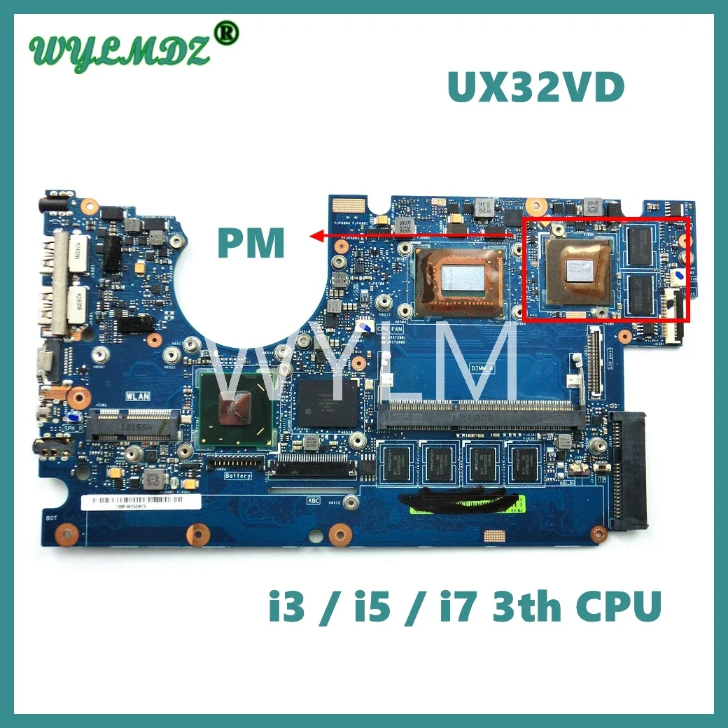 UX32A Mit i3/i5/i7 3th CPU 2GB RAM UMA oder PM Mainboard Für Asus UX32A UX32V UX32VD Laptop Motherboard Getestet Funktioniert Gut