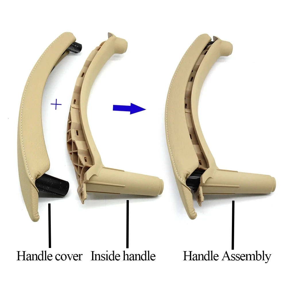 Interior Door Armrest Panel Door Handle with Leather Outer Cover Pull Assembly Replacement For BMW X5 X6 E70 E71 E72 2007-2013