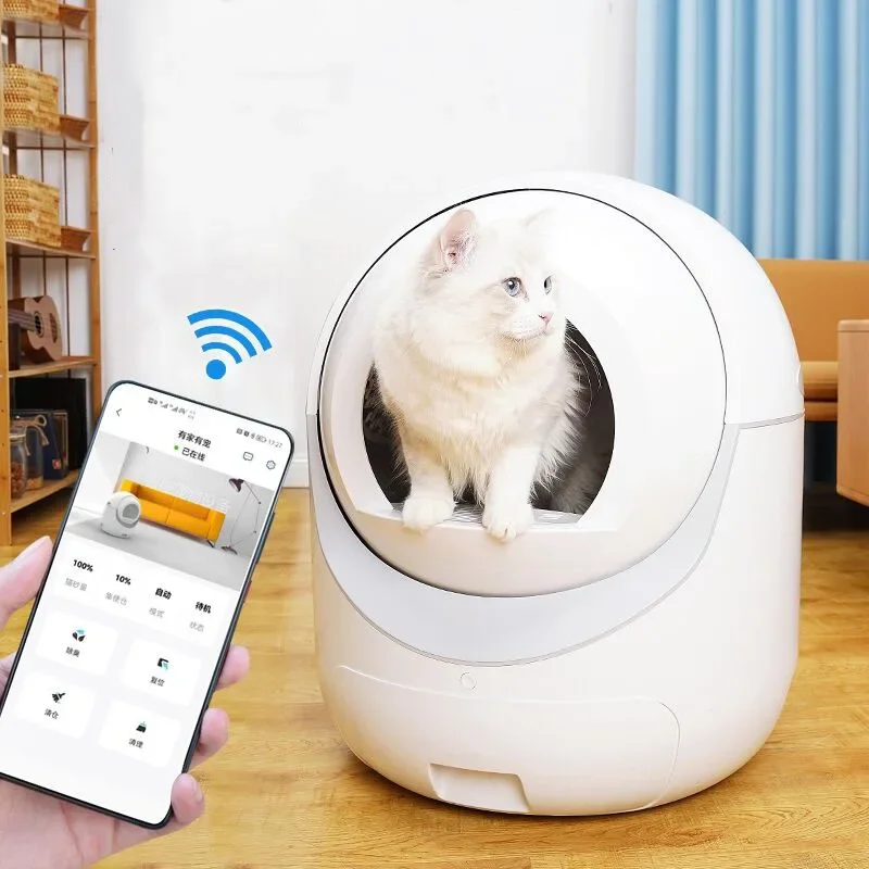 Intelligent Cat Litter Box Cat Sandbox Automatic Cat Toilet Deodorization Cat Litter Box WIFI App Remote Control Cleaning