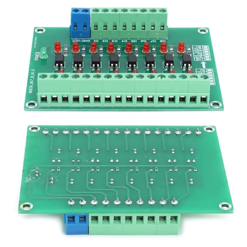 A02F-Optical Isolation Module 8 Channel 12V To 3.3V Converter - 20KHZ Signal Conversion Board For PLC, NPN PNP Level Shifting