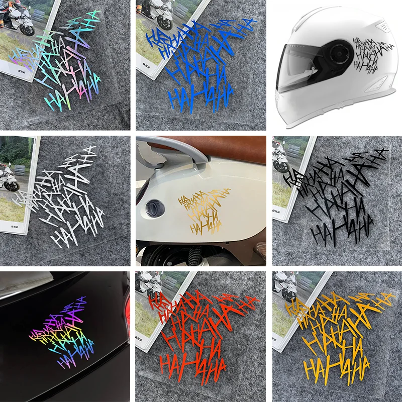 

HAHAHA Car Helmet Reflective Decor Sticker Funny Waterproof Hahaha Graffiti Decals Auto Motorcycle Styling Accessories