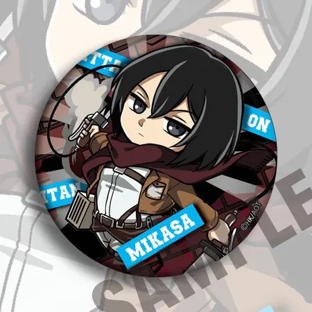 58mm kostiumy odznaka Mikasa Ackerman Armin Arlert Eren Jaeger Anime urządzenia peryferyjne kreatywne HD Cosplay DIY rekwizyty Hobby kolekcje