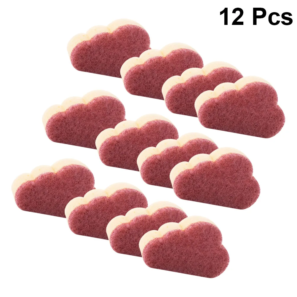 

12pcs Double Color Cleaning Sponge Kitchen Premium Household Dishwashing Brush Pot Strong Decontamination Lightweight Durable