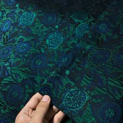 Jacquard Clothing Fabric for Green Creativity DIY Sewing Book Packaging Designer Specific Handmade Polyester Cloth