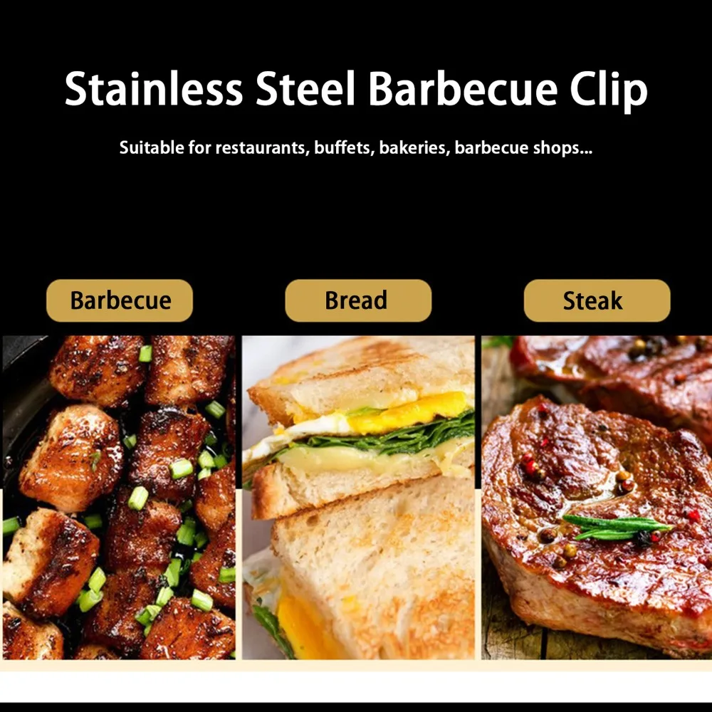 Comfortable Serrated Tips BBQ Tongs Long Tong Stainless Steel Grill Tongs Raised Grip Black Red Kitchen Tongs Buffet Serving