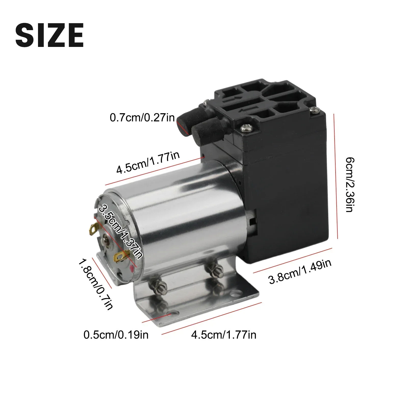 DC 12V Vacuum Pump No Oil Pump Pump Suction Instrument Vacuum Pumps With Bracket 5L/min 65-120kpa Air Pump DC9V~14V