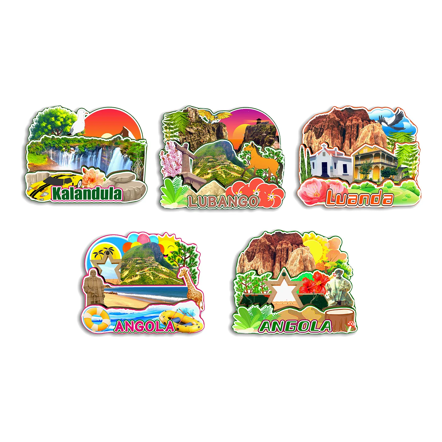 

Kalandula Luanda Angola Fridge Magnet Travel Souvenir Gift Handmade Decorative Refrigerator Sticker Home Decoration