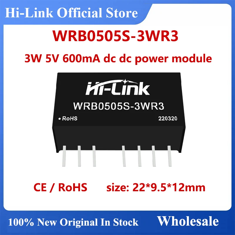 Hi-Link New Small Size WRB0505S-3WR3 3W 5V DC DC Converter Isolated Power Supply Intelligent Module In Stock