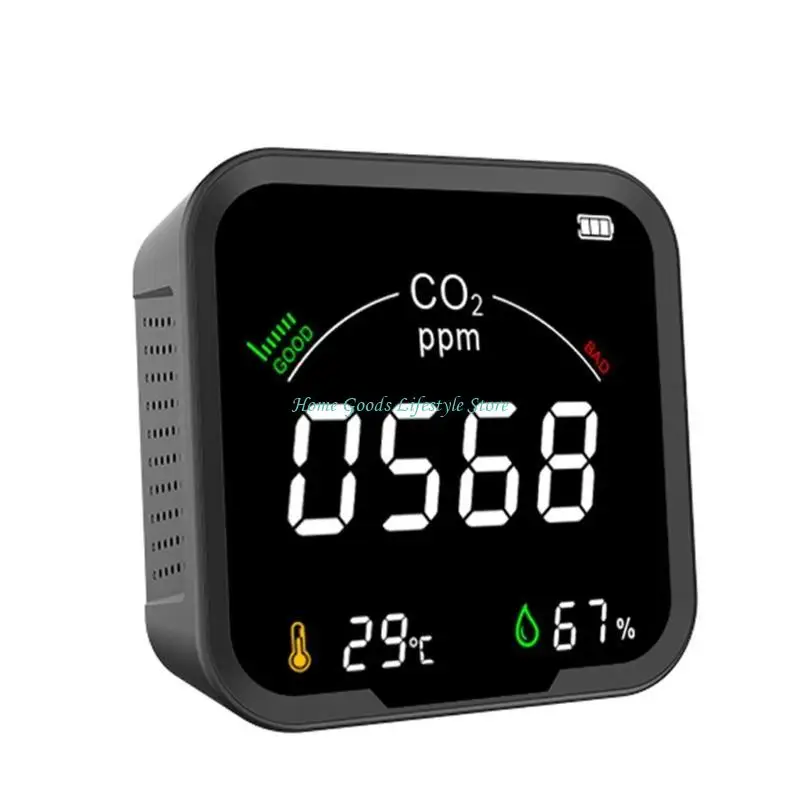 

E74E CO2 Монитор монитора в помещении с ЖК -дисплеем температуры и относительной влажности тестера
