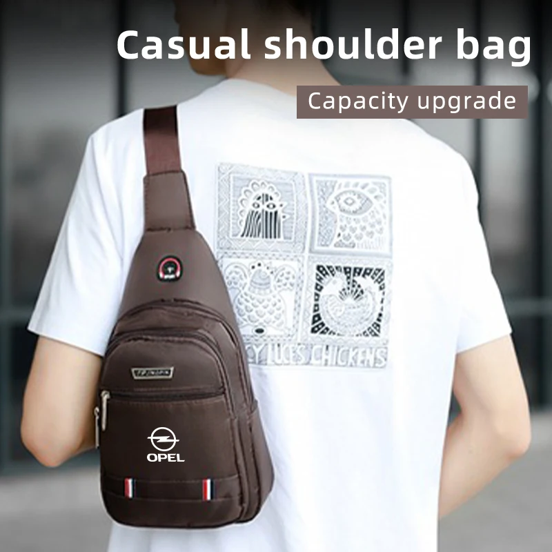 New Men Chest Bag Car Logo Shoulder Leisure Crossbody Bag For Opel Corsa Insignia Vectra Zafira Meriva Mokka Grandland Vivaro