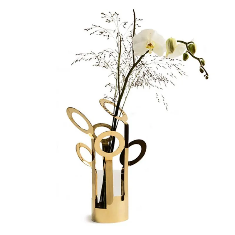 

Nordic Internet celebrities ins brass glass vase living room entrance creative home ornament gift