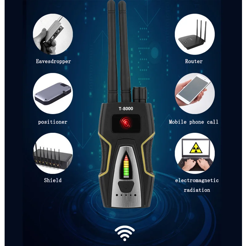 T8000 Track Terminator Draadloze Signaaldetector Gps Anti-Positionering Zoekcamera Stelen Afluisteren Detectie Slimme Chip