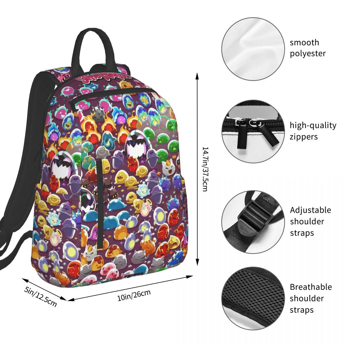 Slime Rancher Cartoon Game Anime Cute Backpack Student BookBag Kids School Bag Laptop Shoulder Bags Men Women