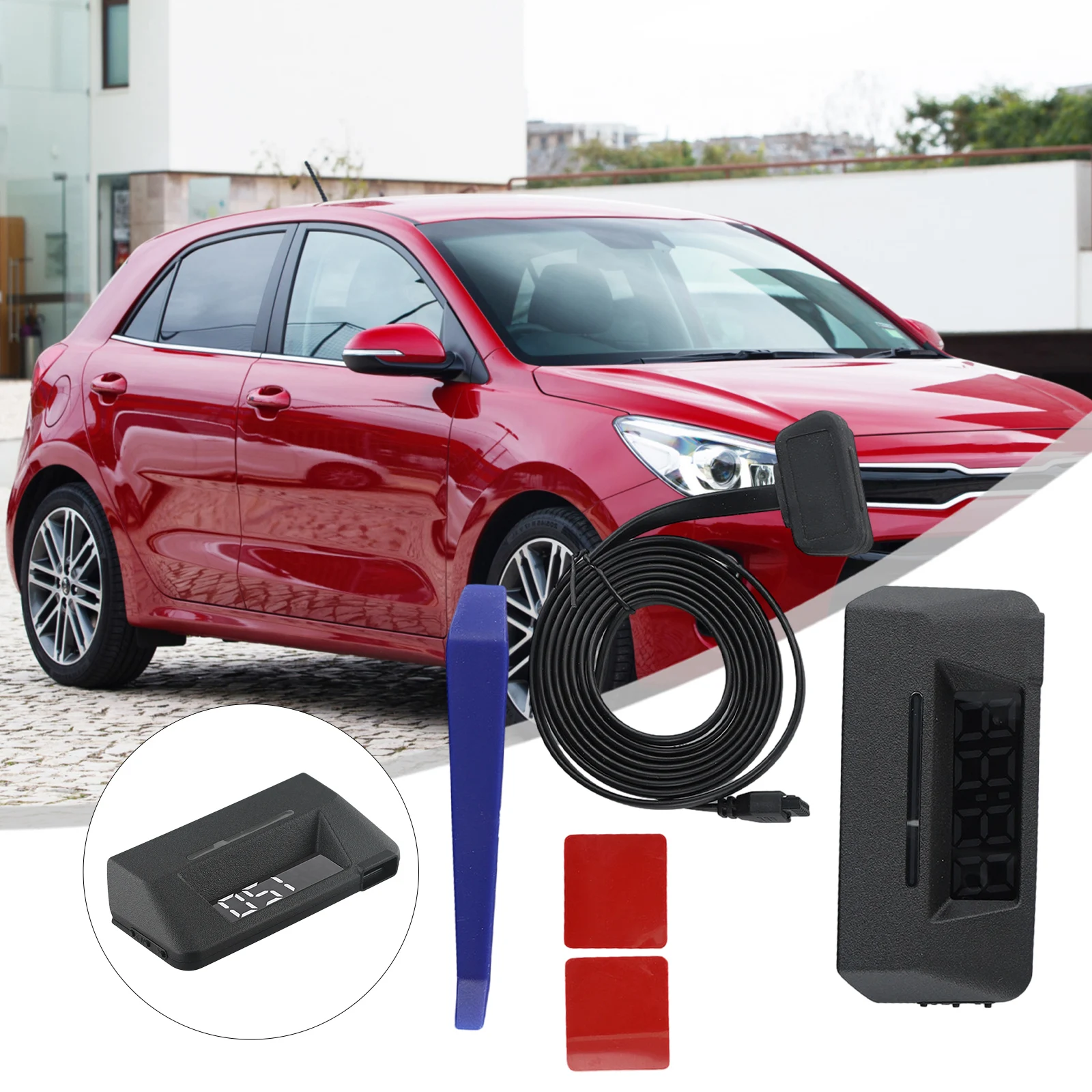 Car Head Up Display HUD Gauge with OBD2 Interface for Monitoring Speedometer Temperature and Engine Parameters