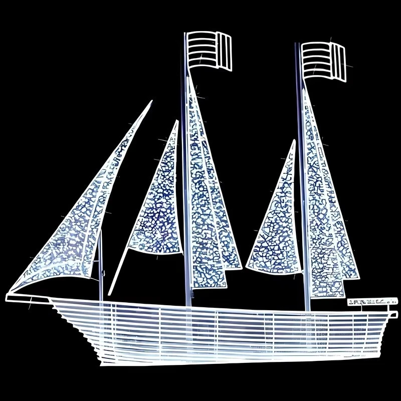 Cute street decoration detachable boat pattern LED