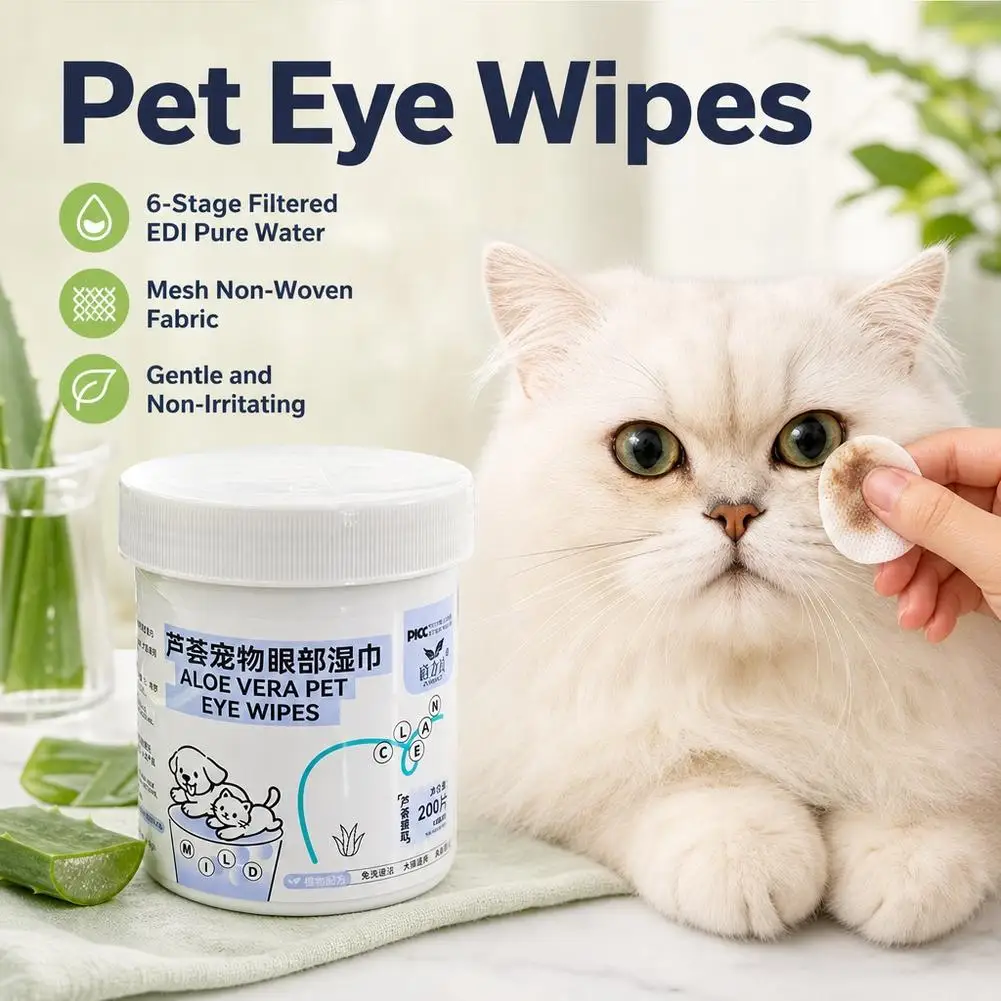 Pet Cleaning Products Eye Wipes To Remove Tear Marks Cleaning Wet Tissues Cat Wiping Eyes Removing Tear Marks and Cleaning Pet