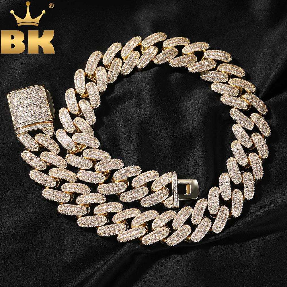 

TBTK 26mm Men Heavy Miami Cuban Chain Necklace Micro Paved Out Baguettecz Cubic Zirconia Link Chain Best Gift Hiphop Jewelry