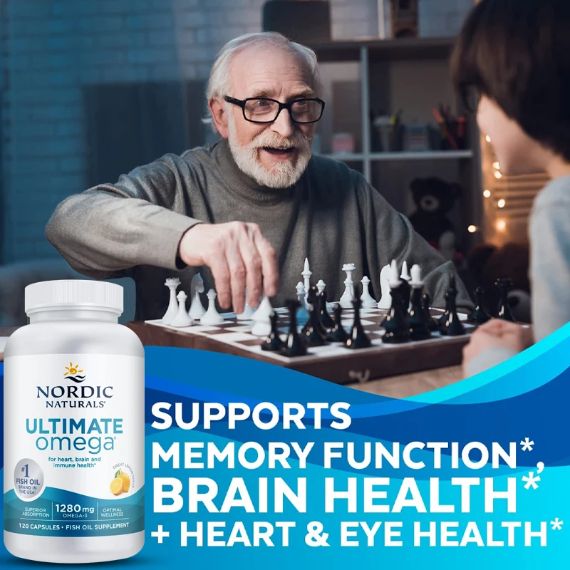 Suplemen minyak Omega Softgels-konsentrat Omega 3 diperkaya dengan DHA & EPA-non-ikan Lemony