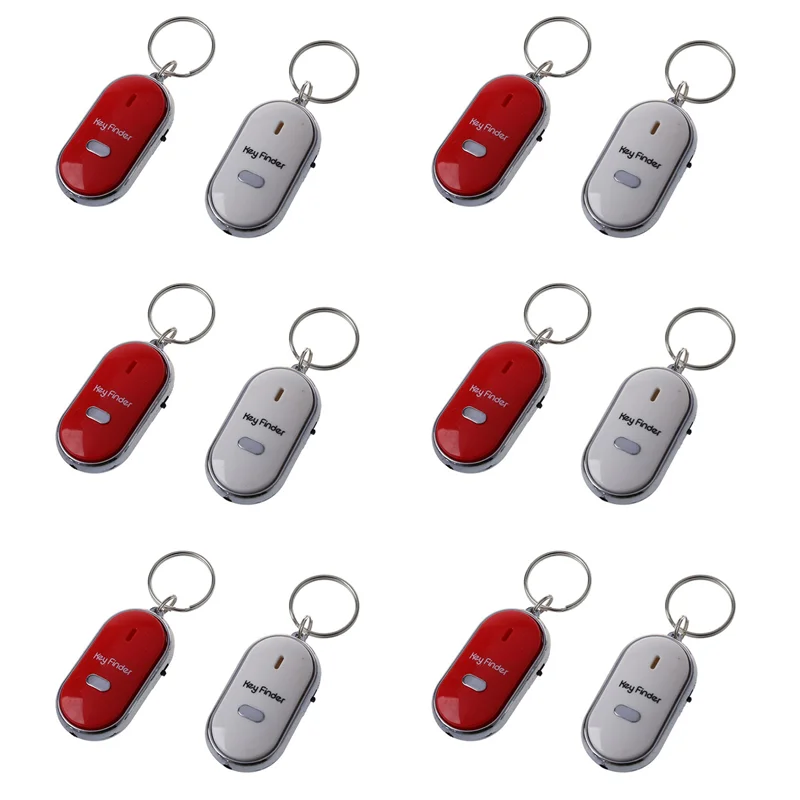 

3CGRO-12 шт., свисток, поиск потерянных ключей, мигающий звуковой сигнал, локатор, дистанционный брелок, светодиодное кольцо