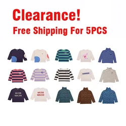 Clearance Kids T Shirts 2024 Brand New Autumn Girls Boys Cute Print Long Sleeve Tees Tops Baby Child Cotton Outwear Clothing