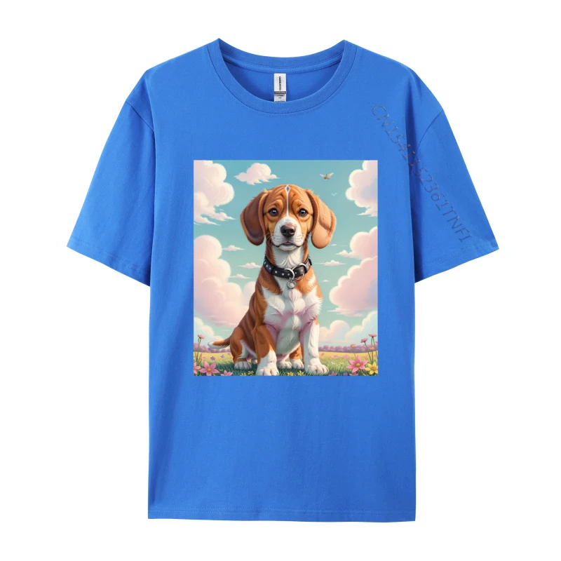 Dorable Beagle Dog Beautiful Landscape T-shirts Graphic Tee Shirts For Men XS-3XL Beagle Dog Lover T-shirt