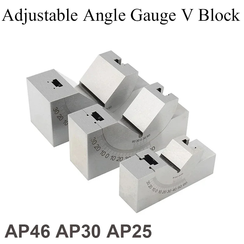 2025 AP25 AP30 AP46 Milling Machine Precision Parts Micro Adjustable Pad 0/30/60 Angle Gauge V Block Angler Top Tool for Grinder