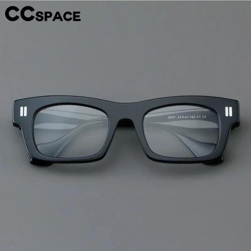 R57456 Thick Square Acetate Glasses Frame Popular Casual Rivet Presbyopia Eyeglasses Men Women Retro Prescription Spectacle